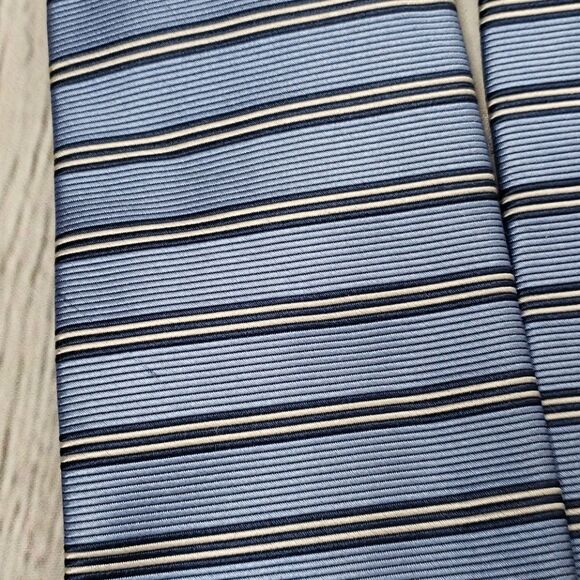 JOS. A. Bank Light Blue Navy White Striped Tie - Picture 8 of 8